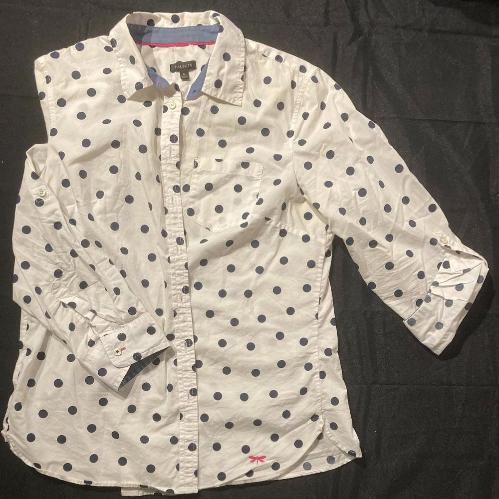 Talbots Button Up Shirt with Fold-Up Cuffs